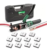 Growlush 10-Ton Hydraulic Crimping Tool with 11 Dies - Battery Cable Crimper Tool &amp; Wire Rope Cri...