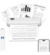 Rongta Portable Printers Wireless for Travel,Thermal Inkless Printer for School/Office/Home Use, ...
