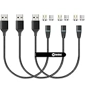 NetDot Gen12 Micro USB and USB-C [1ft,3 Pack Black] Magnetic Fast Charging Data Transfer Cable Co...