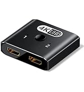 4K HD 2.0 Splitter 2 in 1 Out - 4K@120Hz Bi-Directional HD Switch Female to Female Adapter, Alumi...