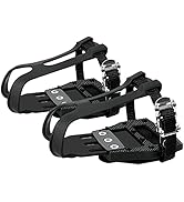 BV Bike Pedals Shimano SPD Compatible 9/16'' with Toe Clips (SPD Cleats Included) - Bicycle Pedal...