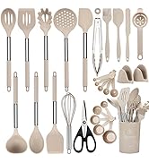 NCUE Kitchen Utensils Set, 28 Pcs Silicone Cooking Utensils Set with Holder, Spatula Set, Silicon...