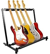 Kuyal 5 Holder Guitar Stand,Multi-Guitar Display Rack Folding Stand Band Stage Bass Acoustic Guit...
