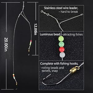 Fishing hooks with leader