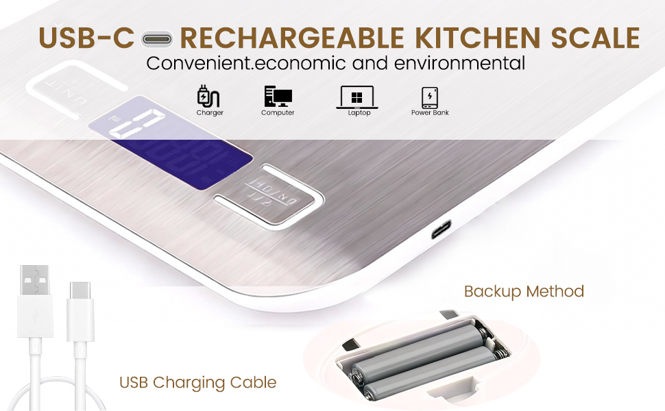 rechargeable kitchen food scale