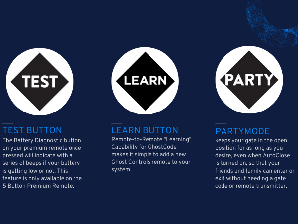 Test Button, Learn Button, PartyMode