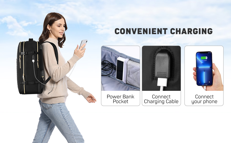 Large Travel Backpack Women, Flight Approved Carry On Backpack