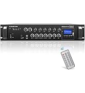 Sound Town 360W 6-Zone 70V/100V Commercial Power Amplifier with Bluetooth, Optical, Phantom Power...