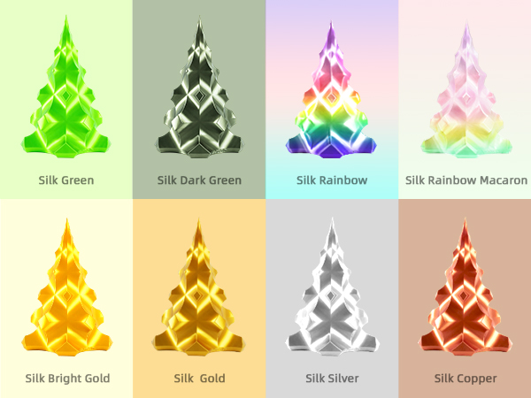 Metallic Silk PLA Filament 1.75mm, High Gloss Shiny Finish, Professional 3D Printing Material, 1kg