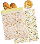 2-Pack Reusable Beeswax Bread Bags - Large 17x13 Inch for Sourdough &amp; Homemade Bread Storage | Al...