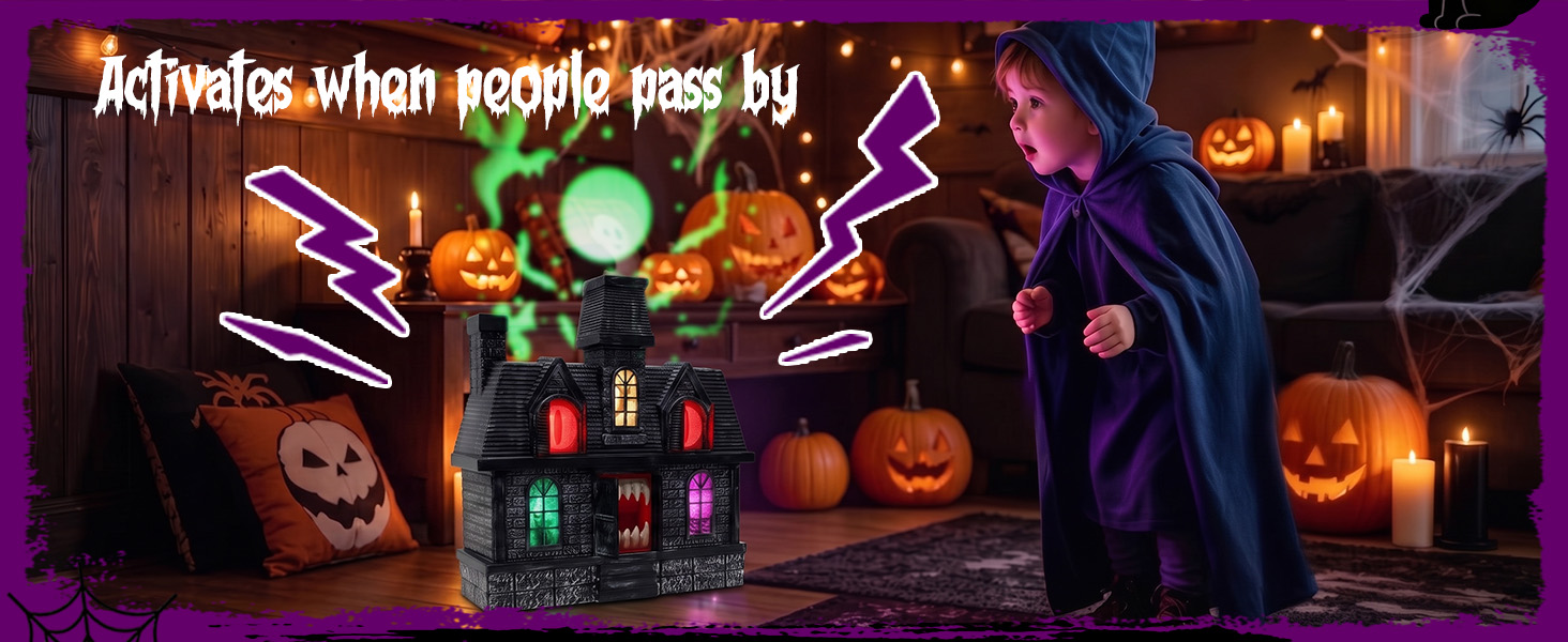 Halloween Projection Haunted House Decor, Colorful Lights