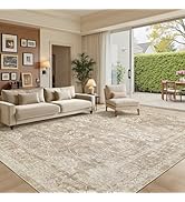 Madane 8x10 Area Rugs for Living Room, Machine Washable Vintage Rug with Anti-Slip Backing, Soft ...