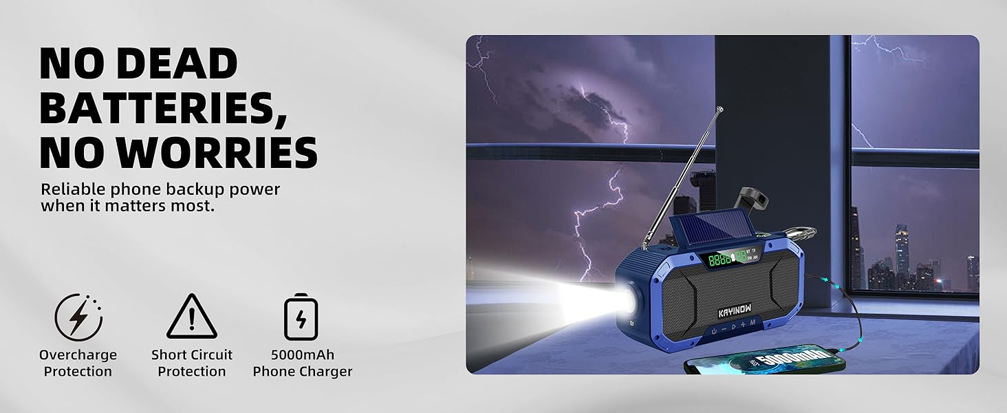 crank radio flashlight cell phone charger