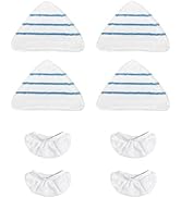 Reusable Steam Mop Pads Set, 4 Pack Steam Mop Pads &amp; 4 Universal Microfiber Cloths, Compatible wi...