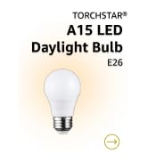 TORCHSTAR 6-Pack A15 LED Bulbs Dimmable Light Bulb for Ceiling Fan 5000K | G45 Bulb Shape, UL Lis...