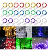 WATERGLIDE 24 Pack Fairy Lights Battery Operated (Included), 6.5ft 20 LED Mini String Lights, Wat...