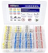 420pcs Seal Wire Connectors, Heat Shrink Self Solder Connectors, Waterproof Butt Splice Wire Term...