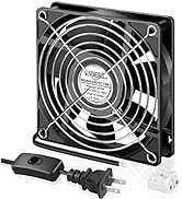 Wderair EC Dual Ball 120mm x 25mm Muffin Fan with AC Plug 110v 120v 220v 240v Axial Fans for DIY ...