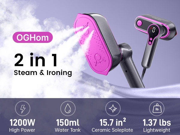 2 in 1 steamer &amp; iron for clothes, 1200W Portable Handheld Garment Steamer 