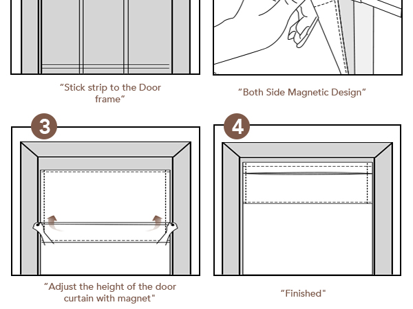 No Drill French Door Curtain Adhesive Top Cordless Roman Shade for Kitchen Living Room Privacy