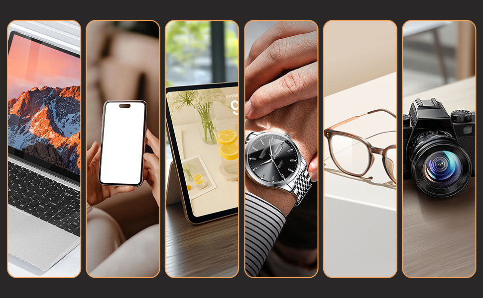 it can also be used on smartphones, tablets, laptops, cameras, and computer monitors