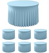 60 Inch Spandex Round Table Skirts ,Fitted Stretch Table Covers for Round 5 ft Table, Wrinkle-Fre...