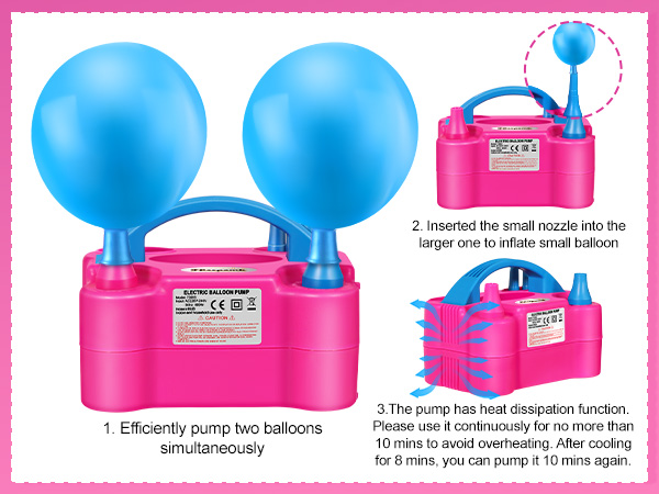 Portable Dual Nozzles Electric Balloon Pump