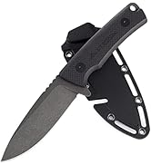 Flissa D2 Fixed Blade Hunting Knife, G10 Handle, 8.5" Full Tang Camping Knife with Nylon Sheath f...