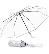 G4Free Clear Travel Umbrella 42 Inch, Windproof Automatic Open Close Compact Folding Umbrella, Tr...