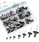 Sunxeke 210pcs Black Pop Rivets Assortment Kit,7 Sizes Large Flange Aluminum Rivets(1/8 inch 3/16...