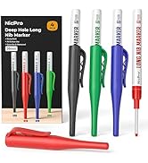 Nicpro 4 PCS Long Nib Marker Pens, 30mm Deep Hole Marker, Quick Dry &amp; Waterproof Construction Mar...