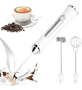 TonJin Handheld Milk Frother USB-C Rechargeable Electric Foam Maker Coffee Frother Wand with 2 30...