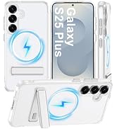 AILKIN for Samsung Galaxy S25 Plus Case with Stand MagSafe Crystal Clear Magnetic Protective Andr...