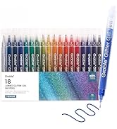 Grabie Jumbo Glitter Gel Ink Pen Set Of 18, Metallic Vibrant Sparkle Gel Pens for Coloring, Spark...