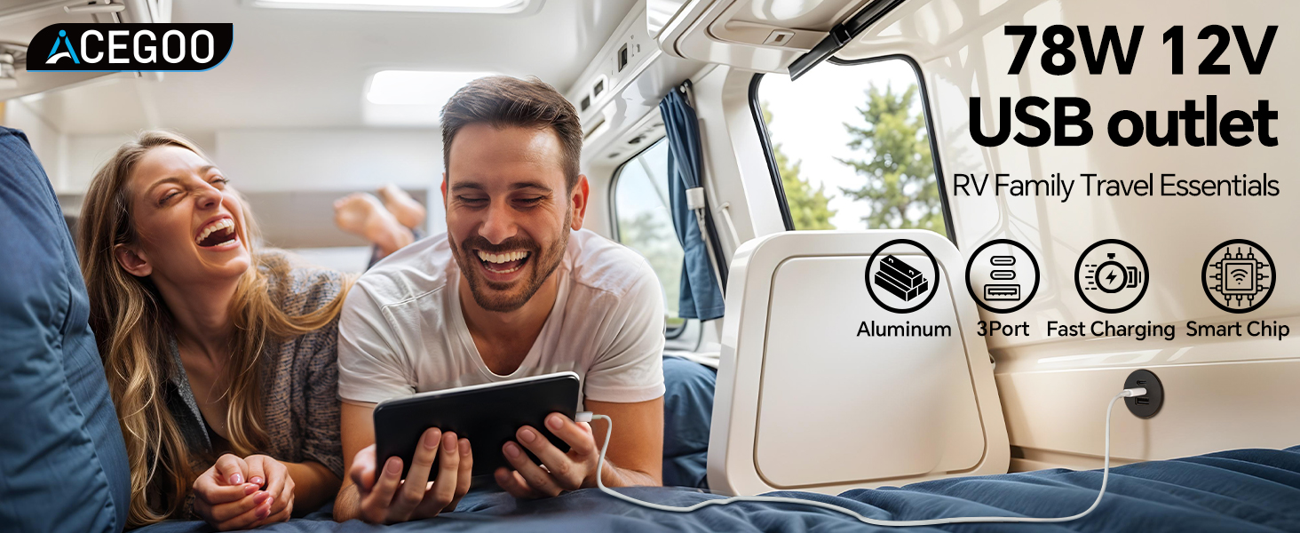 78W 12VUSB outlet RV Family Travel Essentials