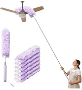 JOYMOOP Ceiling Fan Cleaner Duster and Cobweb Duster with Extension Pole, 28–98 Inch Handle and 6...