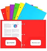 SUNQEBO Two Pocket Folders, 6 Pack Paper Folders with Pockets 3-Hole Punch, Paper File Folders Fi...