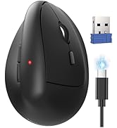 TECKNET Ergonomic Mouse, Wireless Bluetooth Vertical Mouse (BT5.0/3.0 &amp; 2.4G) Rechargeable 4800 D...