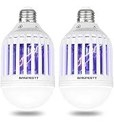 [2-Pack] BANPESTT Bug Zapper Light Bulb 2-in-1 Indoor Mosquito Zapper Gnat Trap- Electric Fly Ins...