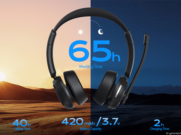 Long-lasting battery supports hours of continuous calling