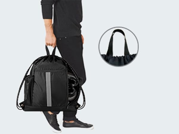 BeeGreen Drawstring Backpack Bag with Shoe Compartment