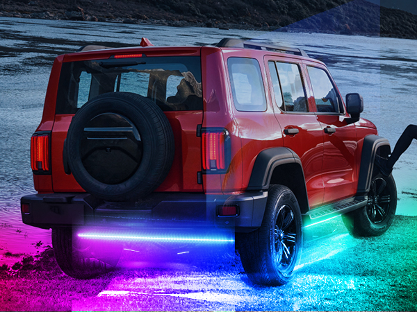 4Pcs Aluminum Underglow Neon Accent Strip Lights 396 LEDs Dream Color