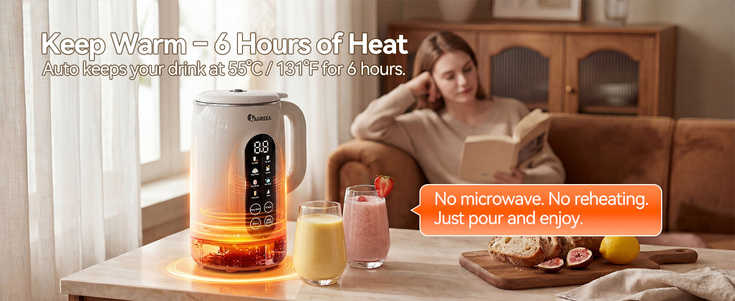 6-hour keep warm for lasting freshness
