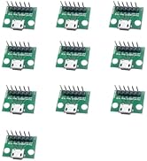 WLGQ Micro USB 2.0 Test PCB Breakout Board, 6-Pin Interface, 10 Pack