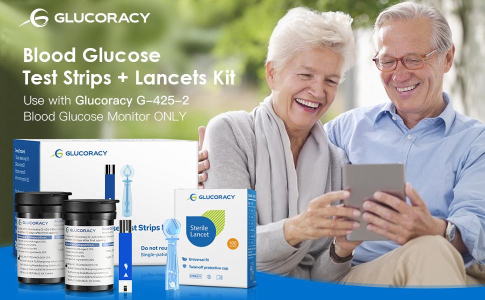 Blood Glucose Test Strips + Lancets Kit