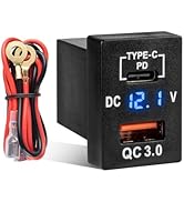 Anina Car Charger Socket Dual PD USB Ports Power Adapter QC3.0 USB A Quick Charging & Type C 12V ...