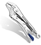 WORKPRO 5" Curved Jaw Locking Pliers with Screw Extractor, CR-MO Steel Construction with Perforat...