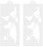 Operitacx 2 Pcs World Map Cake Stencils, Hollow Cake Templates Baking Stencils Cake Molds Decorat...