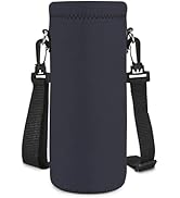 AORTDES Neoprene Water Bottle Carrier Bag with Adjustable Shoulder Strap for Men Women Walking Hi...