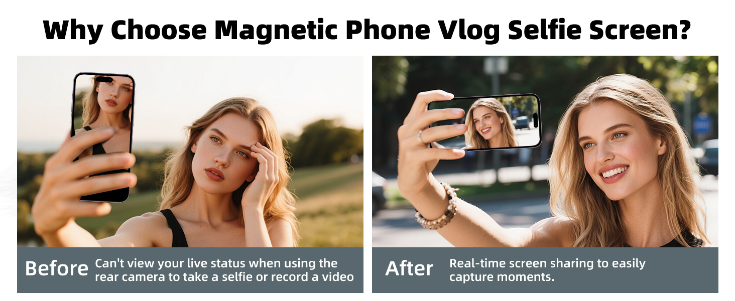 Heliora Magnetic Phone Vlog Selfie Monitor Screen
